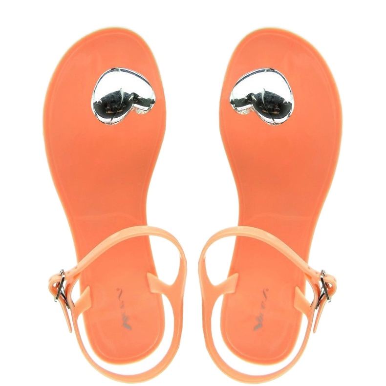 Meliski sandals with a heart PT63 orange 1
