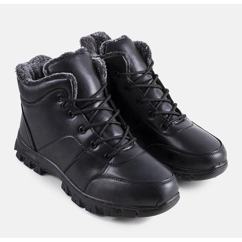 Black lacquered insulated Trenton boots 1