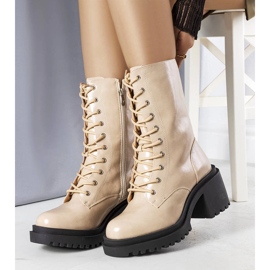 Beige insulated high heel boots from Verno 1
