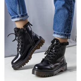 Martoli black insulated trappers with fur 1 Martoli black insulated trappers with fur 1