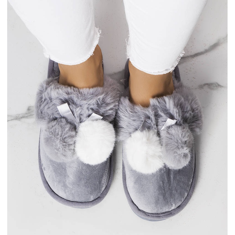 BM Gray Bonnet slippers grey 1 BM Gray Bonnet slippers grey 1