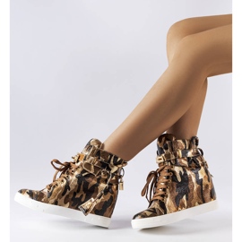 Brown camo wedge sneakers from Annabelle beige 1 Brown camo wedge sneakers from Annabelle beige 1