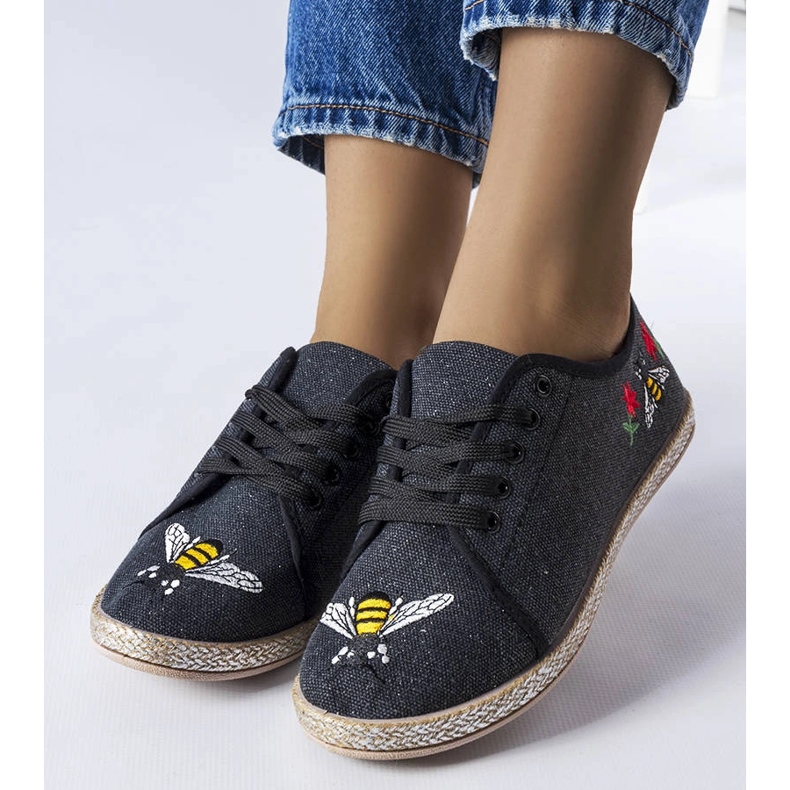 Black glitter espadrilles from Malia 1