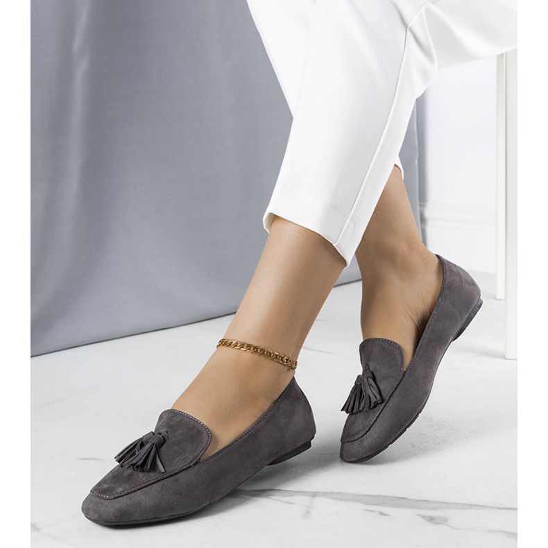 Gray eco-suede ballerinas from Cillian grey 1