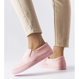 Pink eco-suede sneakers from Leroy 1