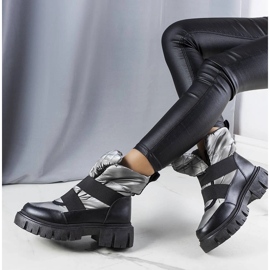 Gray insulated slip-on snow boots from Francisco black 1