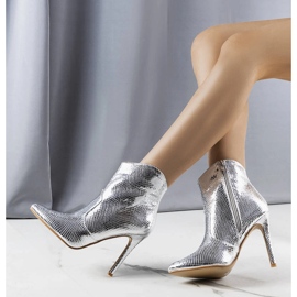 Silver shiny Bristol high heel boots 1