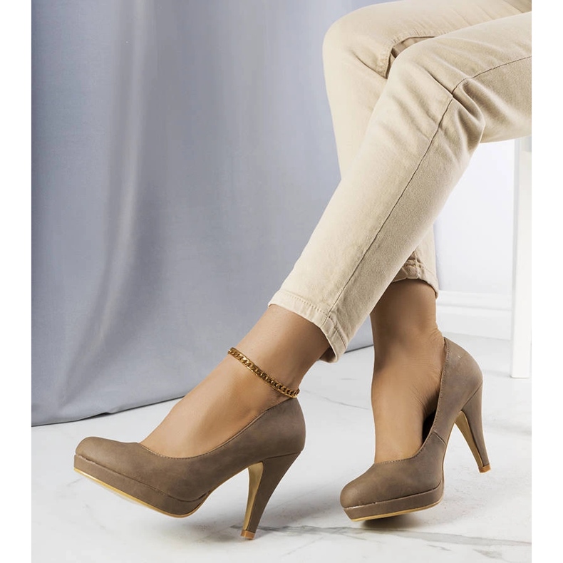 Emily brown high heel pumps beige 1