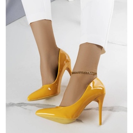 BM Orange lacquered Tiffany heels 1