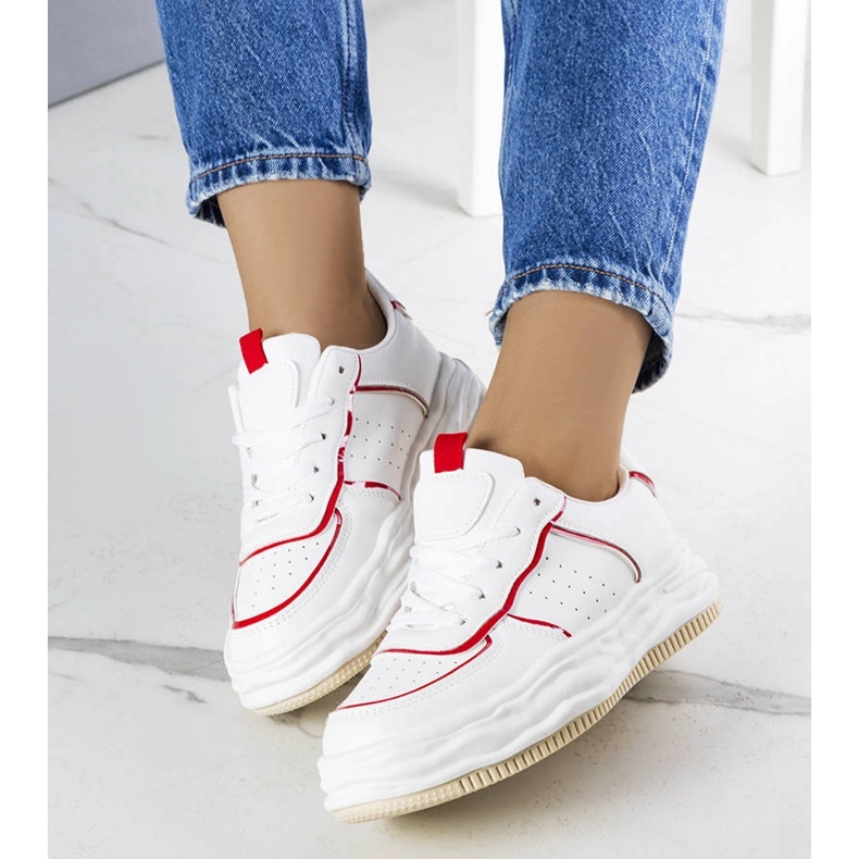 White sneakers with red inserts from Nettie 1