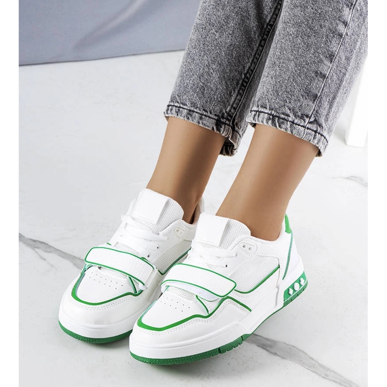 Kadie women's green sneakers white 1