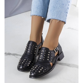 Irene black cut-out brogues 1