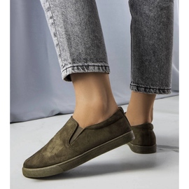 Green eco-suede sneakers from Leroy 1