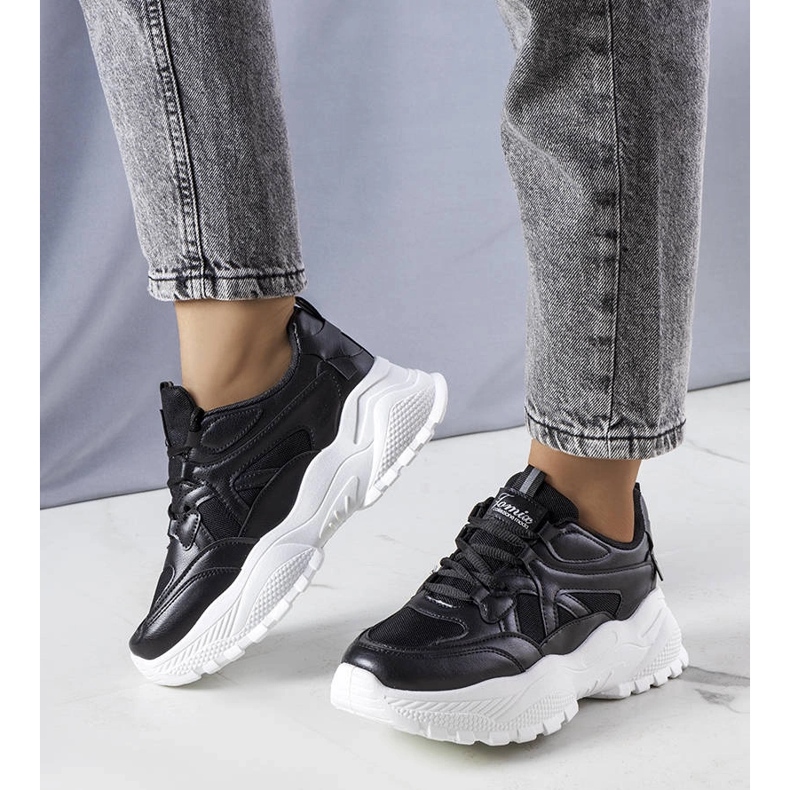 Black sneakers on a massive Lorene sole 1 Black sneakers on a massive Lorene sole 1