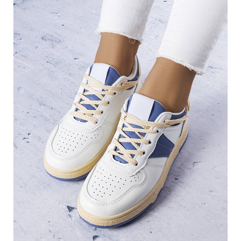 White and blue women's sneakers from Marcella 1