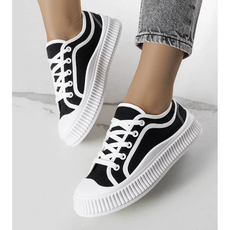 Black platform sneakers from Johanna 1
