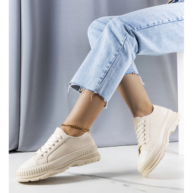 Beige platform sneakers from Nichole 1