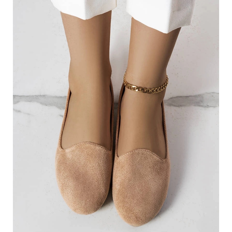 Marion beige eco-suede ballerinas 1