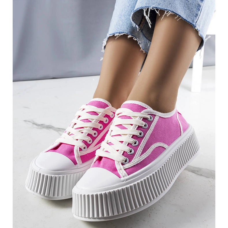 Pink platform sneakers from Delores 1