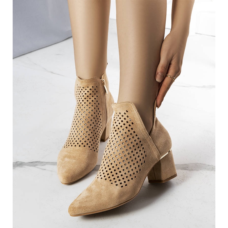 BM Beige openwork ankle boots from Bernadette 1
