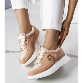 Beige platform sneakers from Kristine 1