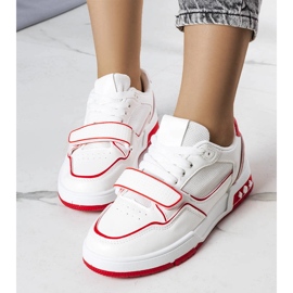 Ollie red women's sneakers white 1