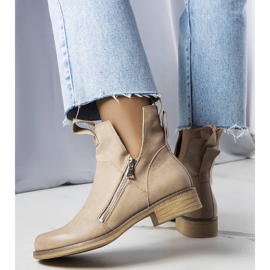 Beige Boots With Cutouts Pat 1