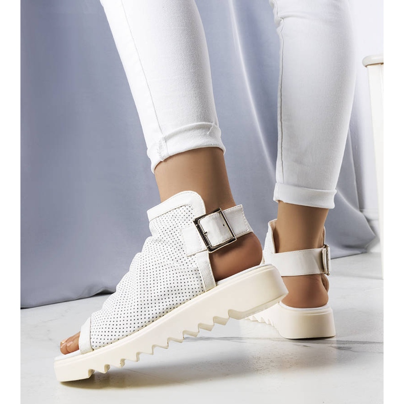 PA1 White openwork sandals from Beulah 1