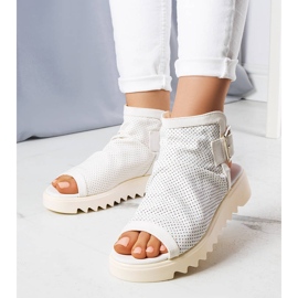 PA1 White openwork sandals from Beulah 2