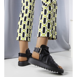 PA1 Black openwork sandals from Beulah 2