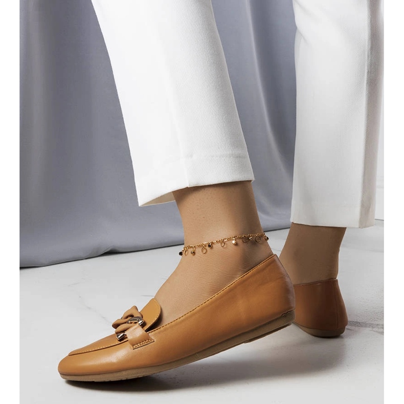 Mamie brown chain loafers 1