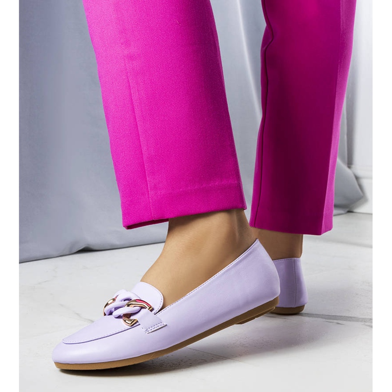Purple chain loafers from Mamie violet 1