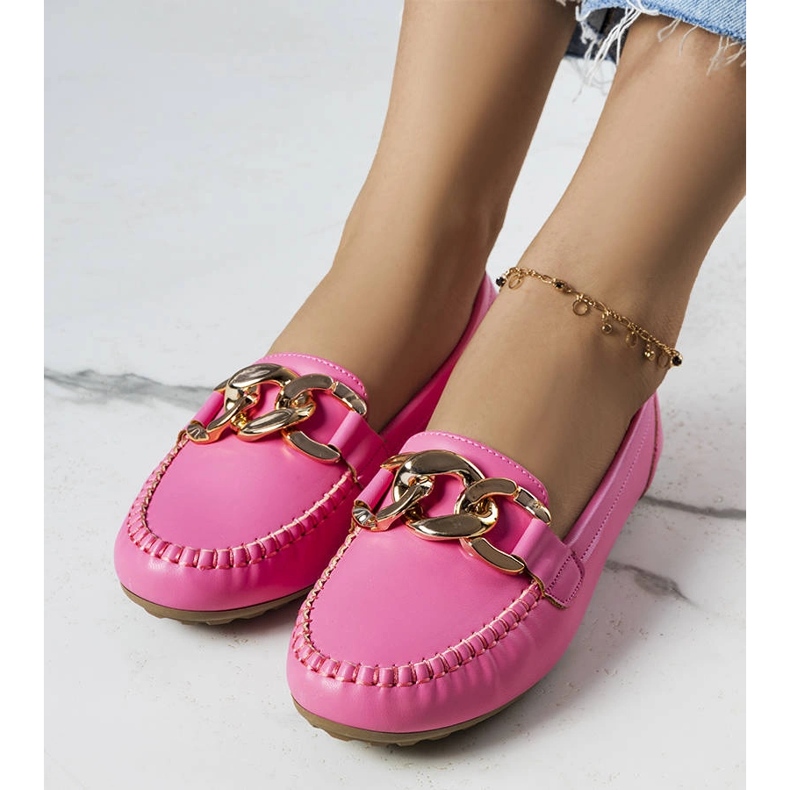 Norma pink loafers with chain 1 Norma pink loafers with chain 1