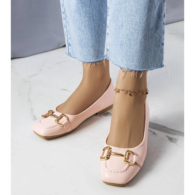 Pink ballerinas with gold embellishment from Iris 1