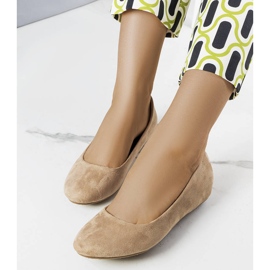 Beige ballerinas with a low wedge from Sylvia brown 1