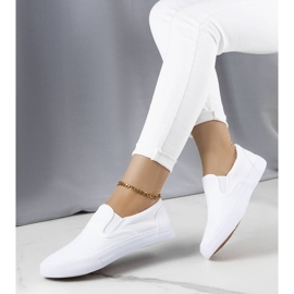 Candace white fabric slip-on sneakers 1