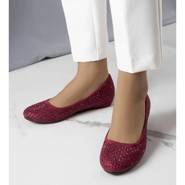 Burgundy ballerinas with a covered wedge from Julie 1