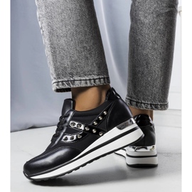 Black sneakers with a thick sole from Mely 1