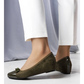 Green ballerinas with an indoor wedge from Cailot 1 Green ballerinas with an indoor wedge from Cailot 1