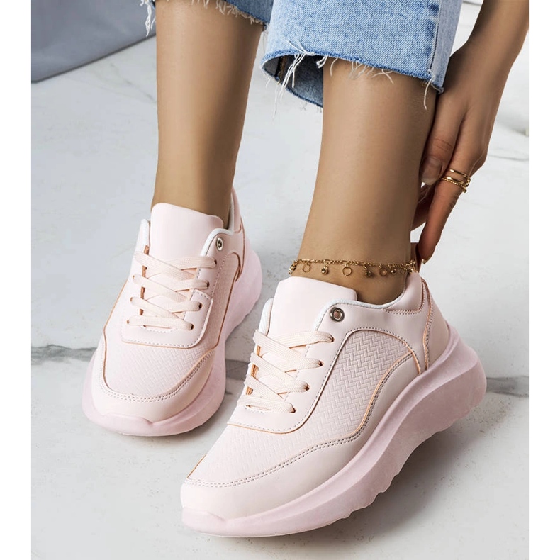 Pink sneakers on a fashionable Panetier sole 1 Pink sneakers on a fashionable Panetier sole 1