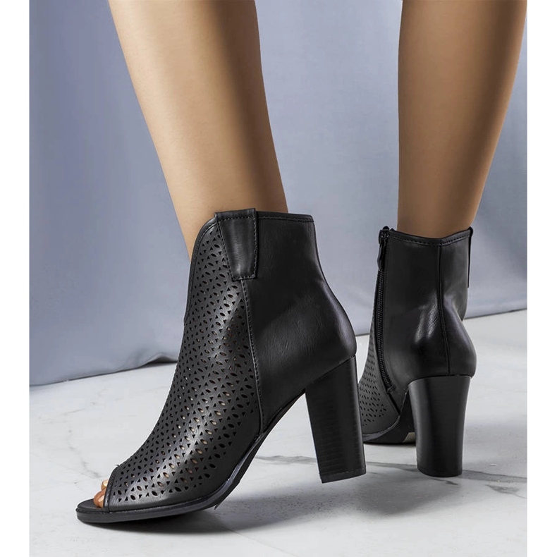 Black openwork ankle boots from Aubé 1