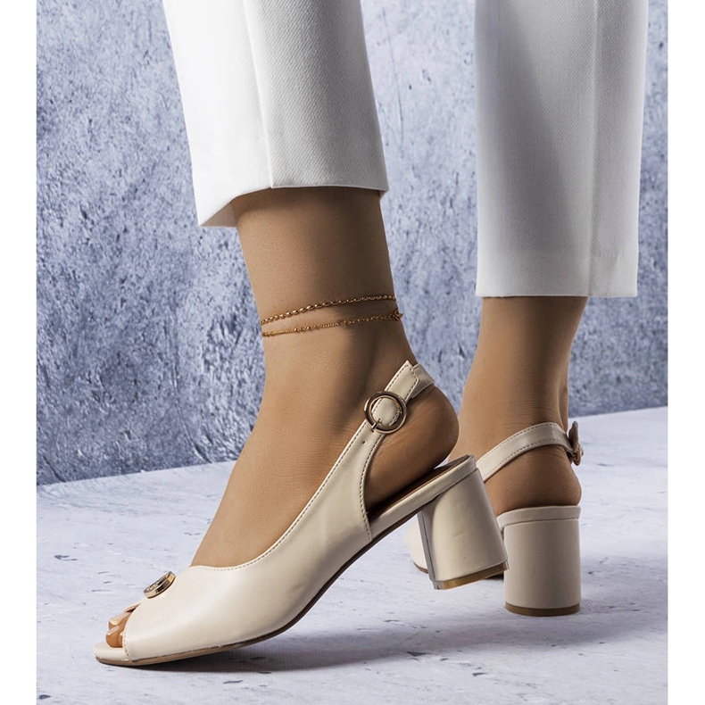 Beige elegant sandals from Grimard 1