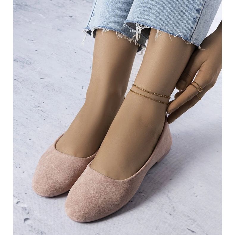 Pink ballerinas with a leather footbed from Lespérance 1