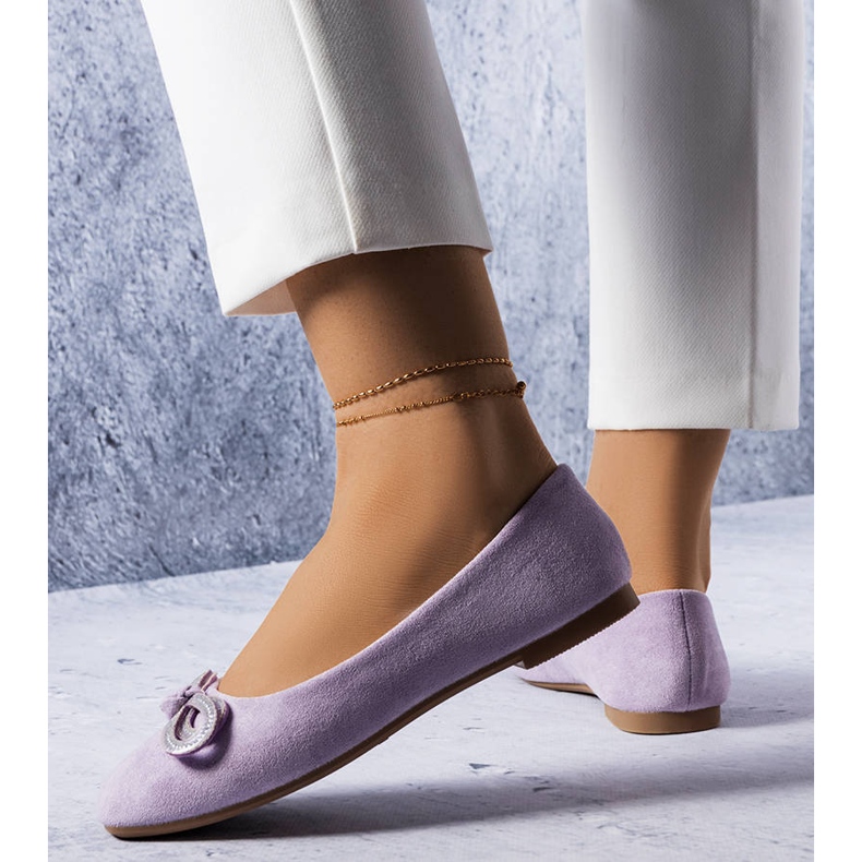 Purple ballerinas with a Gaillou bow violet 1