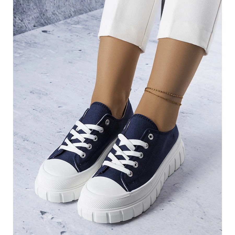 Navy blue platform sneakers hotsell