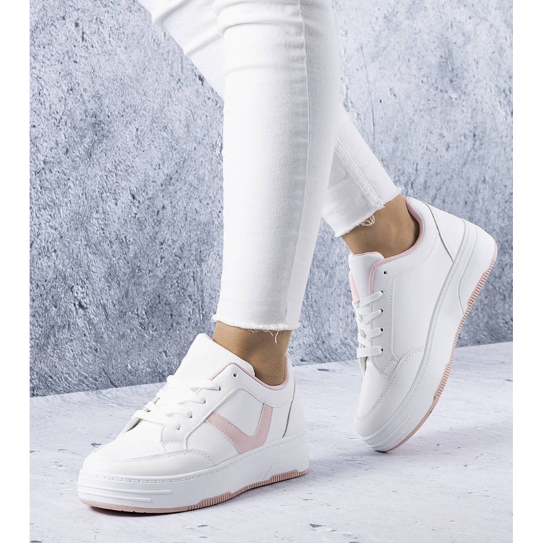 BM White and pink platform sneakers from Trépani 1