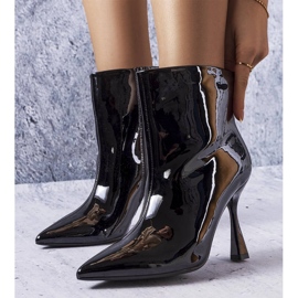 Mariette black patent high heel boots 1