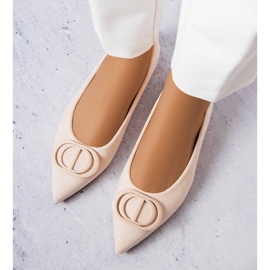 Beige ballerinas made of eco suede from Grignon 1