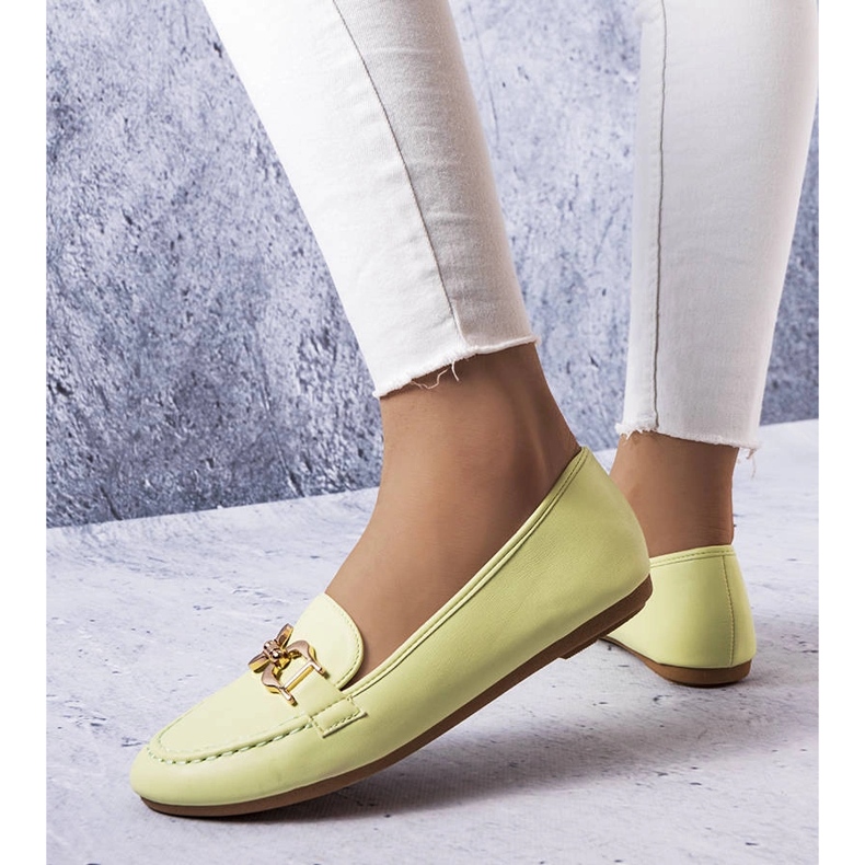 Sauvé green buckle loafers 1