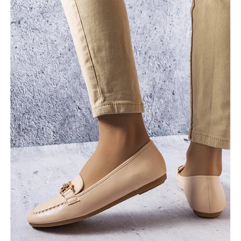 Beige buckle loafers from Sauvé 1